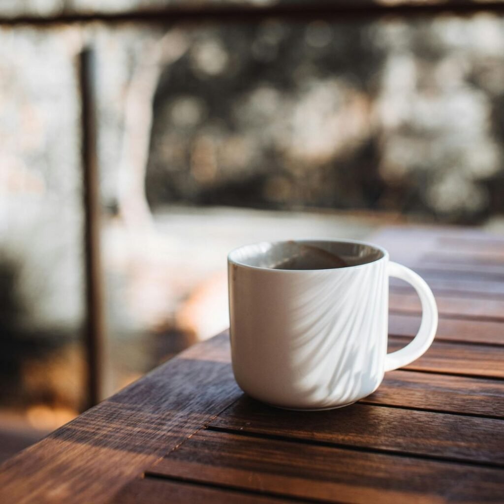 Experiencing mindfulness at work during your morning coffee.