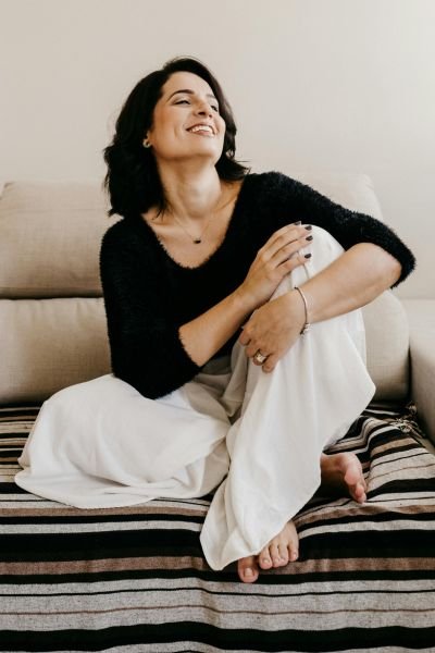 Relaxed woman during mindfulness course