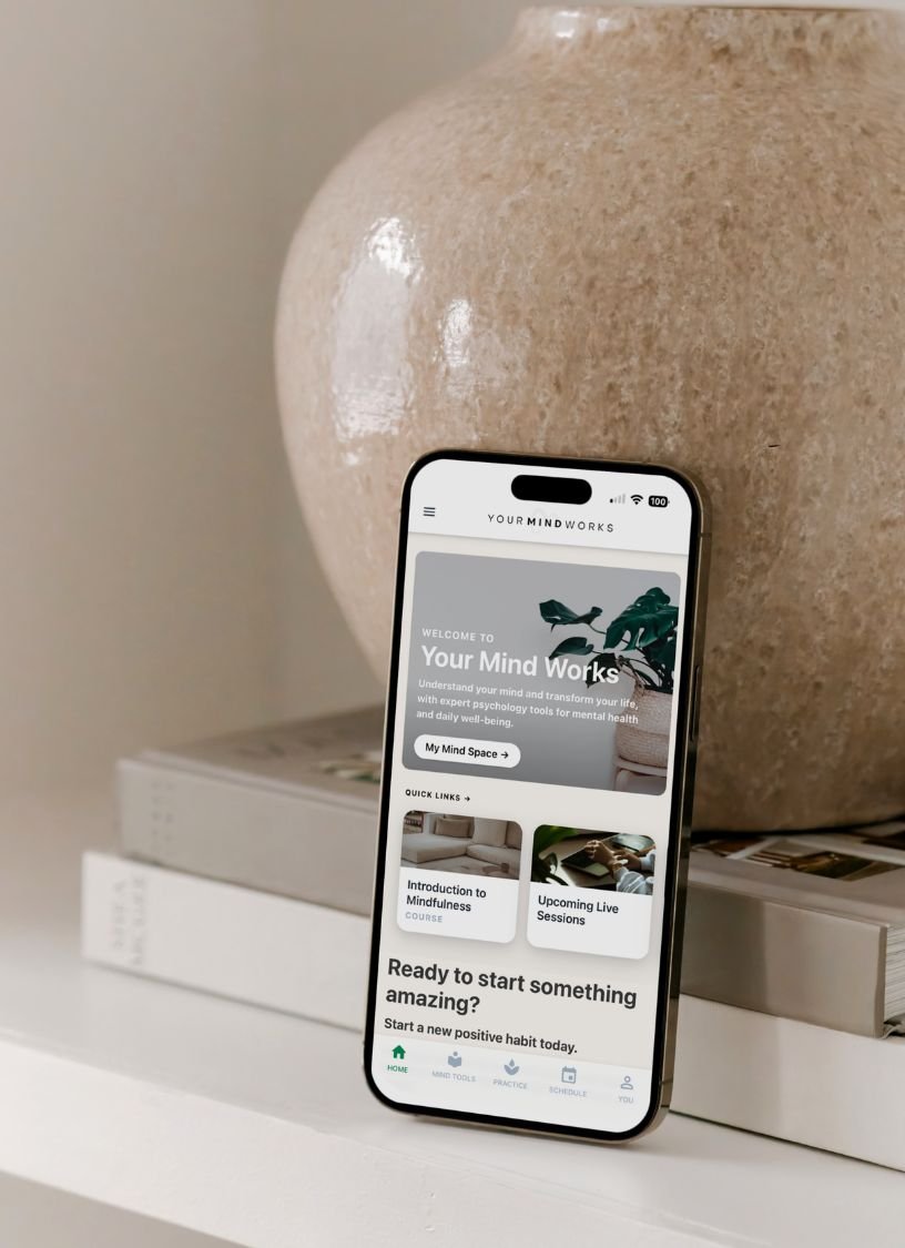 Your Mind Works personal development membership app on mobile