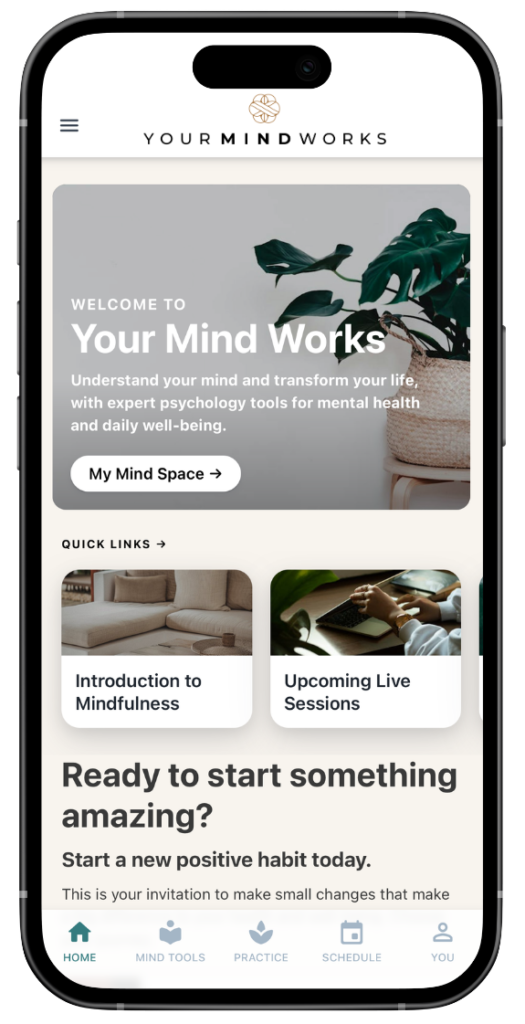 Your Mind Works app for therapy clients